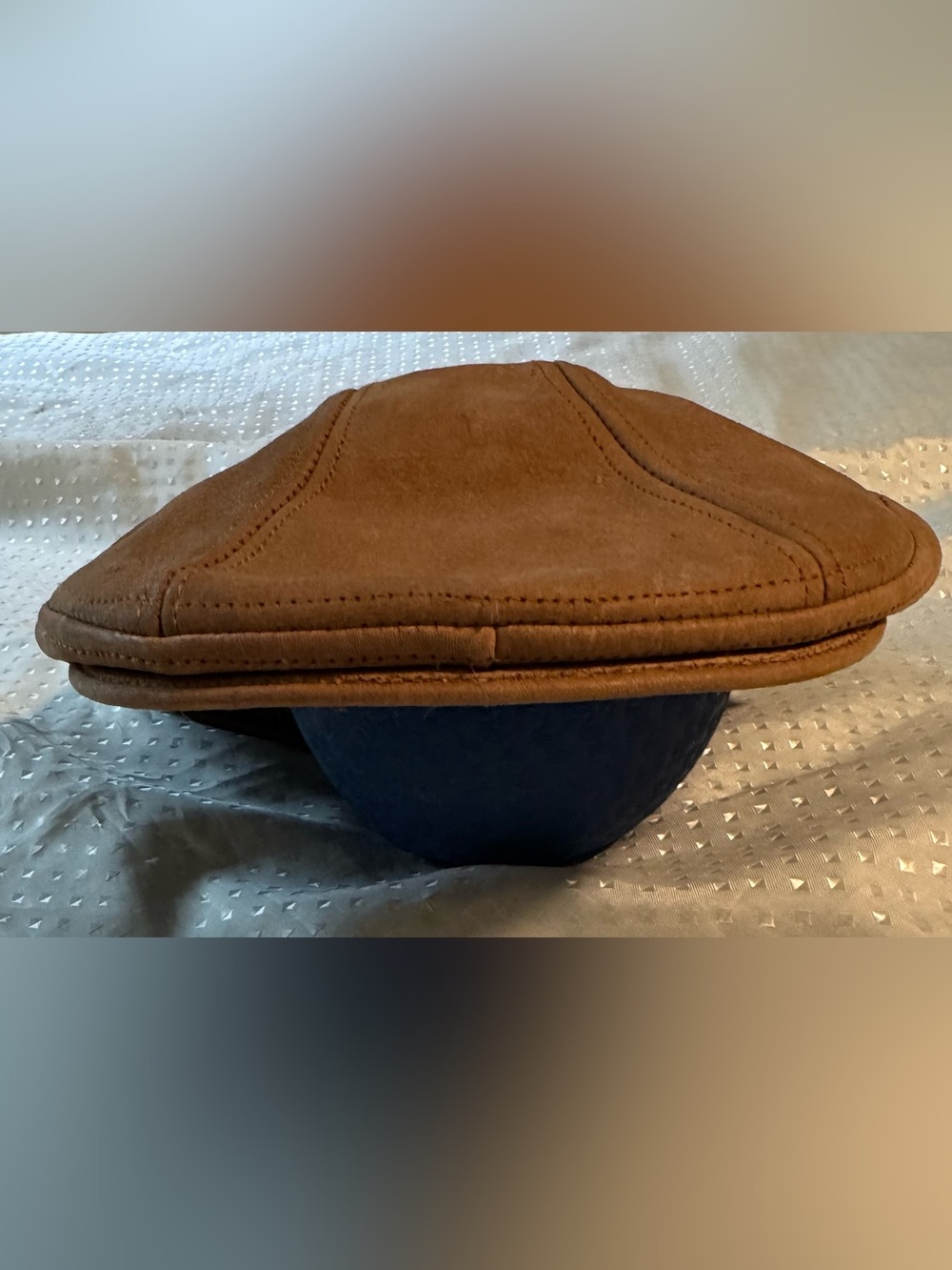 Stetson Newsboy Cap Fitted Hat Genuine buttery soft Leather sz S/M